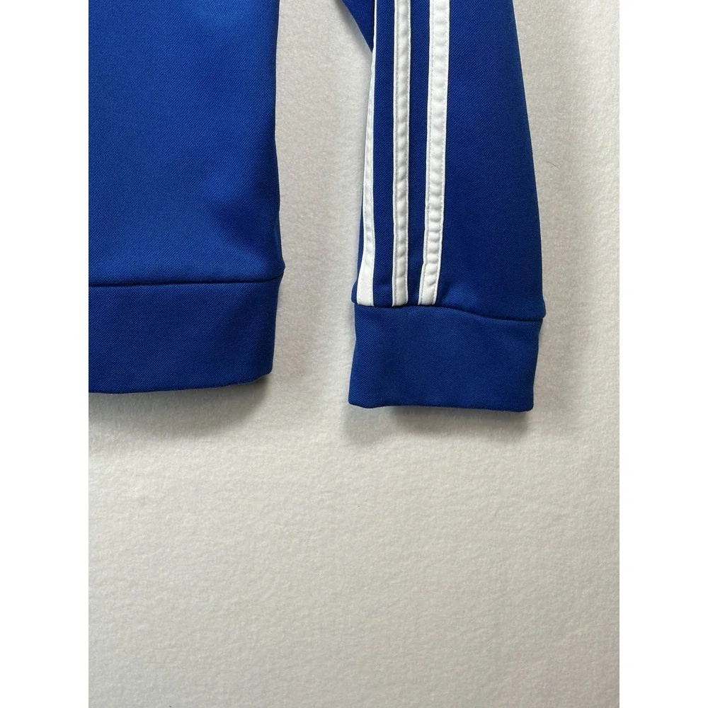 Adidas Hoodie Sweatshirt Pullover Youth Large 14/16 Blue White 3 stripes Gym